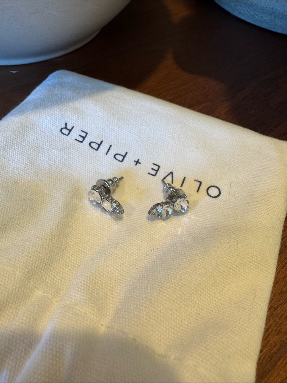 Olive + Piper Clear Crystal Cluster Stud Earrings - Silver-Tone